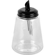 Açucareiro 250ml 14cm em Vidro Com Canudo Metal Preto